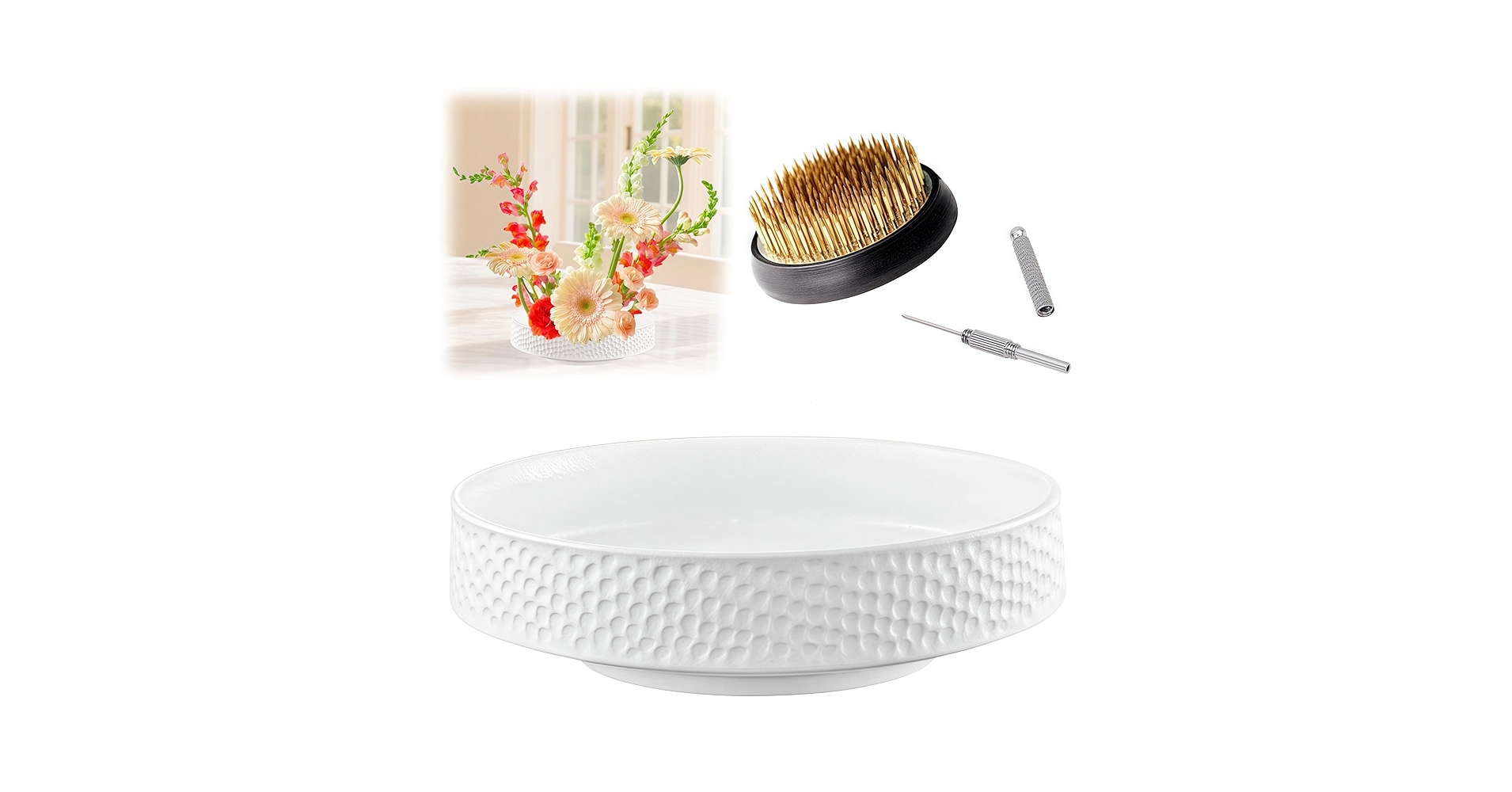 【flowers for algernon専用】タナカ　8inch Amazon.com: 8.5inch Japanese Ceramic Ikebana Vase Kit with